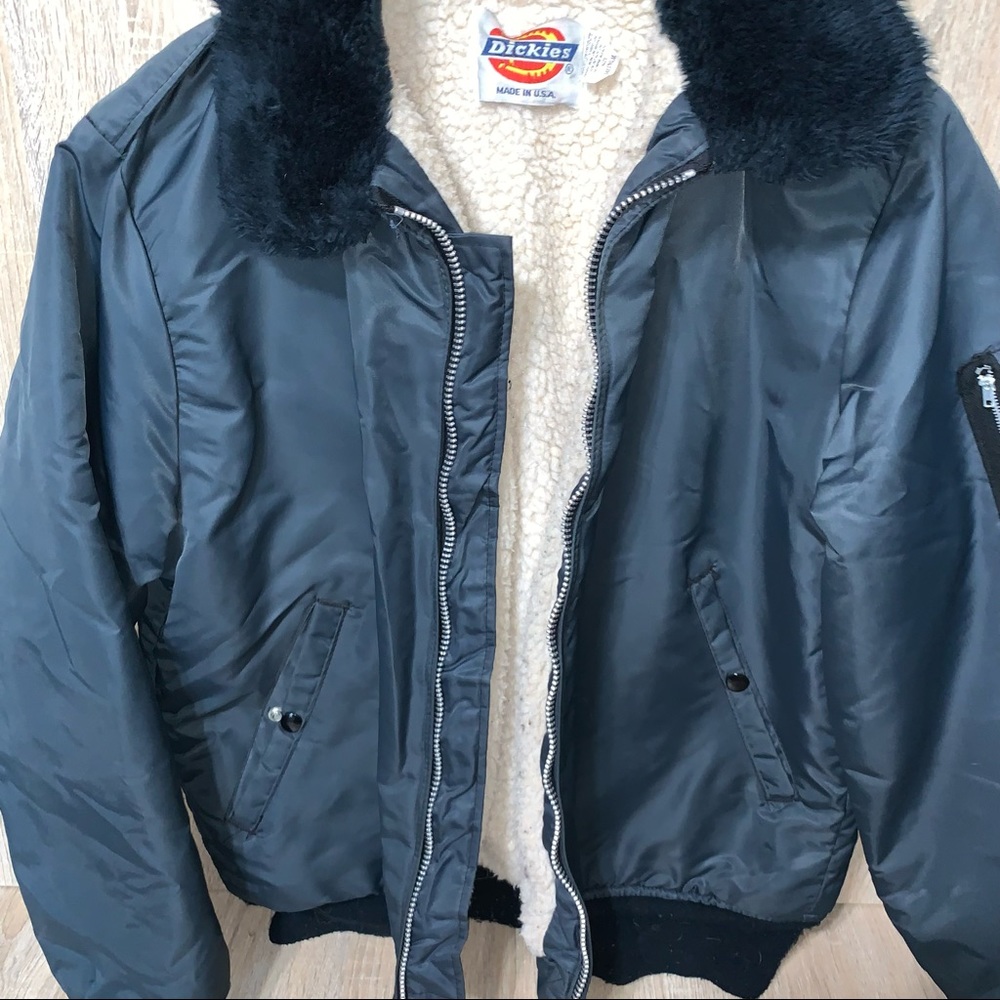 Vintage dickies sherpa lined floght bomber jacket mens m
